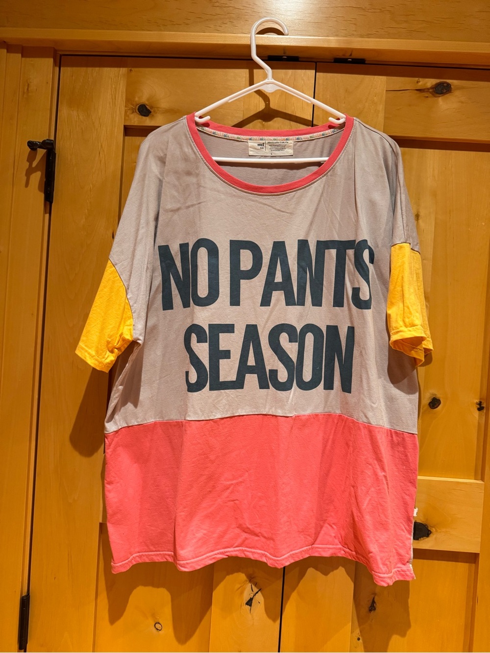 Minimalist Folk Co "No Pants Season" Colorblock Oversized Tee